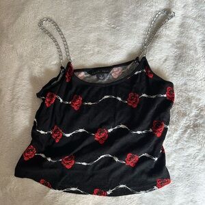 Edgy rose patterned crop top